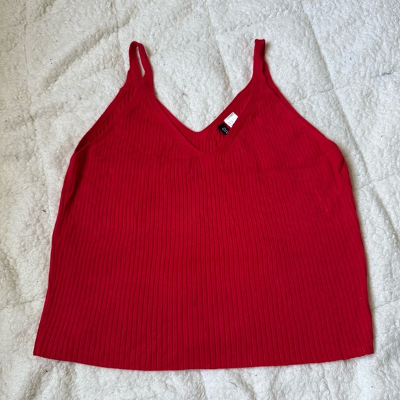 H&M Tops - H&M Red Ribbed Camisole Top